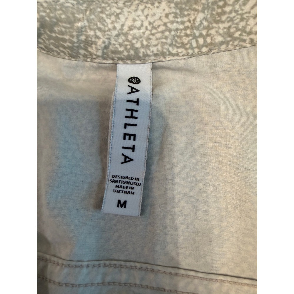 Athleta Presidio Dress Gray White Snakeskin Print Long Sleeve V-Neck Medium - Picture 5 of 8